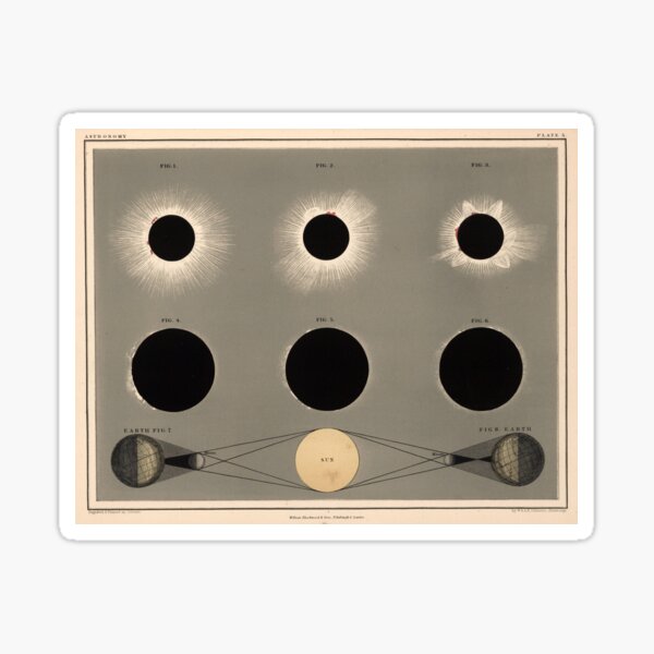 Vintage Solar Eclipse Diagram (1869) Sticker