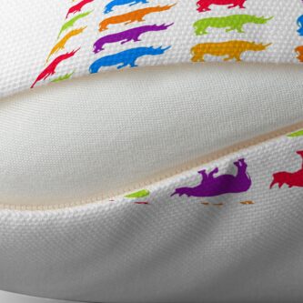 Alternate view of colorful rhino pattern Throw Pillow