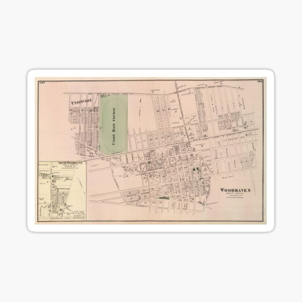 Item preview, Vintage Map of Woodhaven Queens (1873) designed and sold by BravuraMedia.