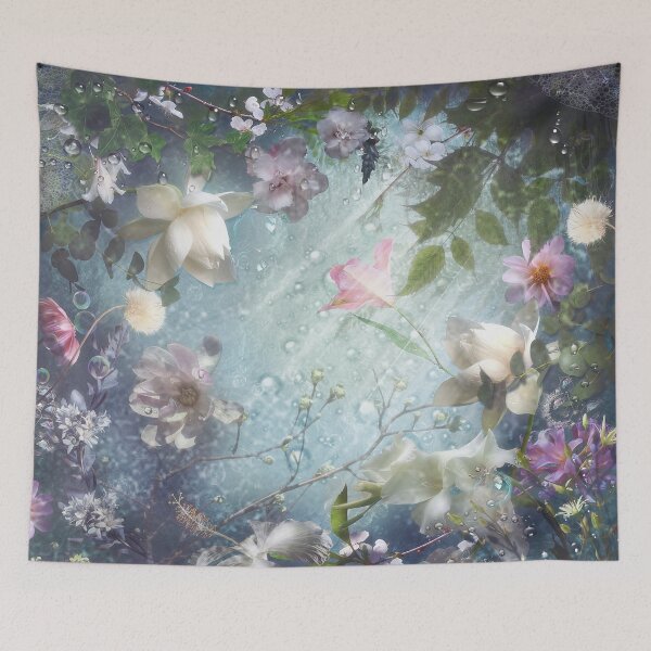 Item preview, Flowers and Waters in Pale Pink and White designed and sold by Eva Nev.