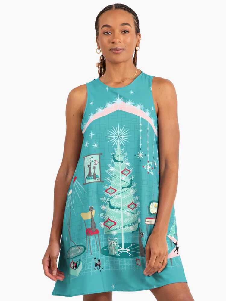 Retro Holiday Decorating studioxtine " A-Line Dress for Sale by  studioxtine | Redbubble