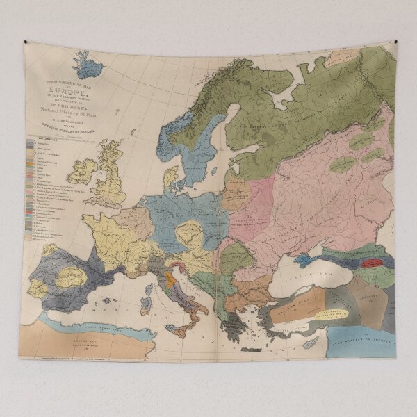 Item preview, Vintage Anthropological Map of Europe (1861) designed and sold by BravuraMedia.