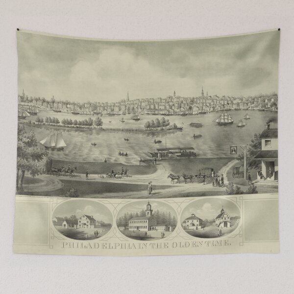 Item preview, Vintage Pictorial Map of Philadelphia PA (1875) designed and sold by BravuraMedia.