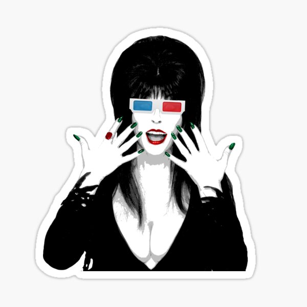 Elvira 3-D Glasses Sticker