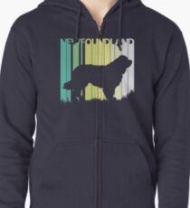Cute Newfoundland Silhouette Zipped Hoodie