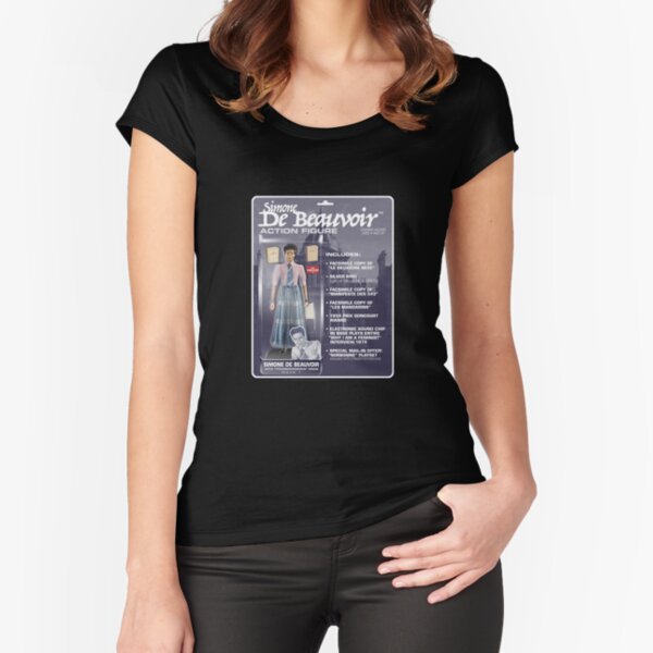 Simone De Beauvoir Action Figure Fitted Scoop T-Shirt