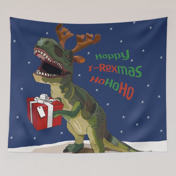Item preview, Happy T-Rexmas Ho Ho Ho Christmas Dinosaur by BeeFoxTree designed and sold by BeeFoxTree.