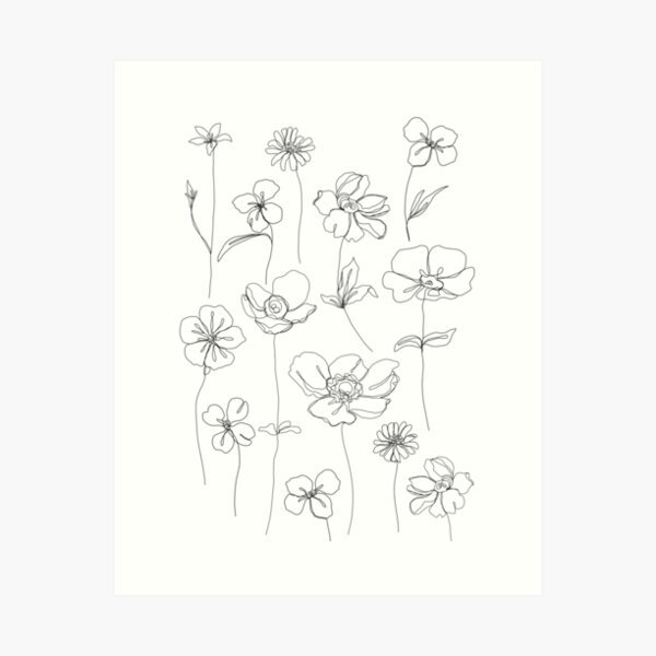 Botanical floral illustration - Botanicals White Art Print