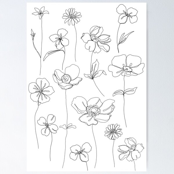 Item preview, Botanical floral illustration - Botanicals White designed and sold by TheColourStudy.
