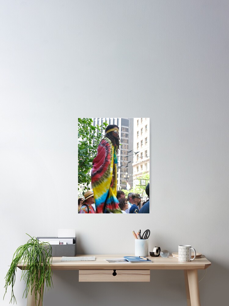 Thumbnail 2 of 3, Poster, A Hippy on a Garbage Bin designed and sold by tomoenk6.