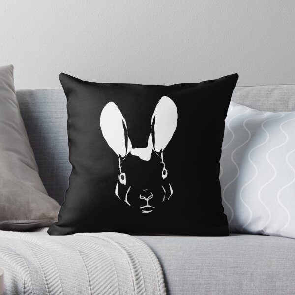 rabbit throw pillow