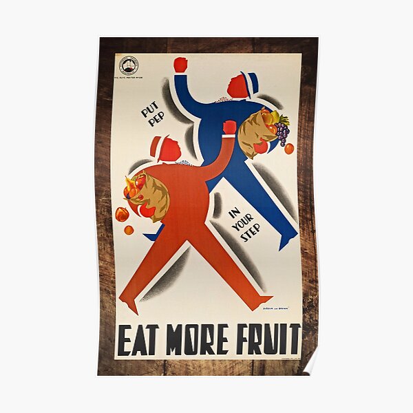 "Eat More Fruit Vintage Healthy Eating" Poster for Sale by