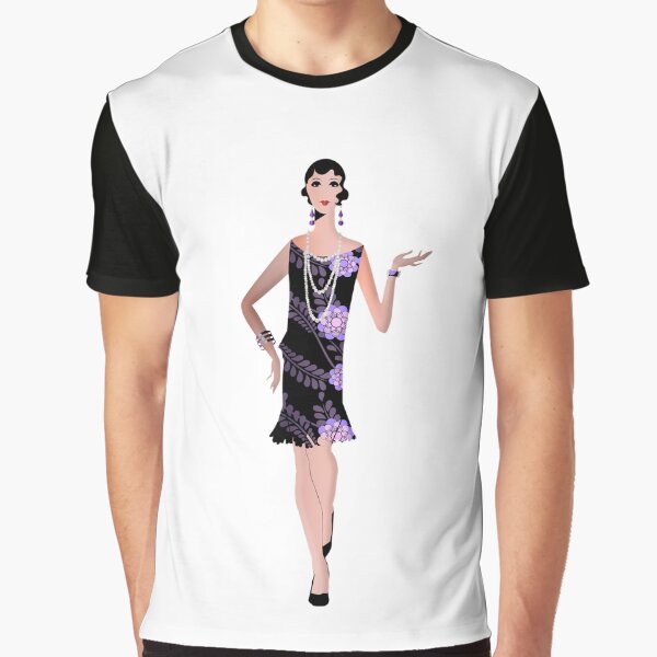 VTG 1920/'s Art Deco FLAPPER GIRL Fashion Dog FOX TERRIER Hat Dress Art RP PRINT