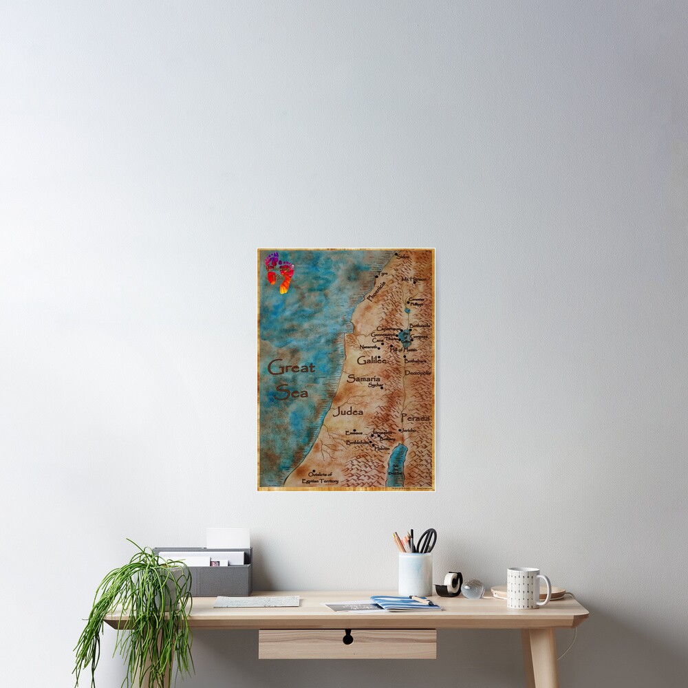 Following Him Map Poster