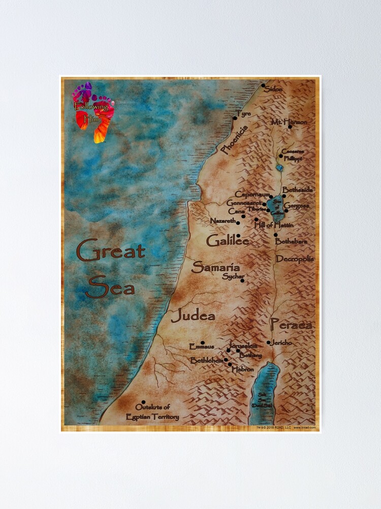 Alternate view of Following Him Map Poster