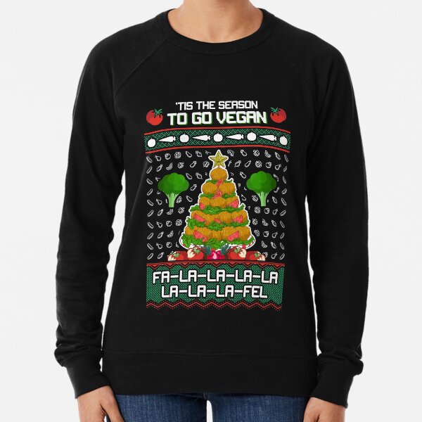 Vegan Ugly Christmas Sweater Lightweight Sweatshirt