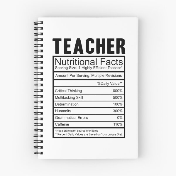 Item preview, TEACHER NUTRITIONAL FACTS! FUNNY GIFT IDEA designed and sold by JamesandLuis.