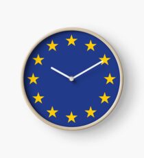 Peoples' Vote: Remain in EU (EU flag stars) Clock