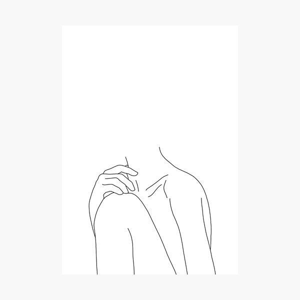 Figure line drawing illustration - Cathy Photographic Print