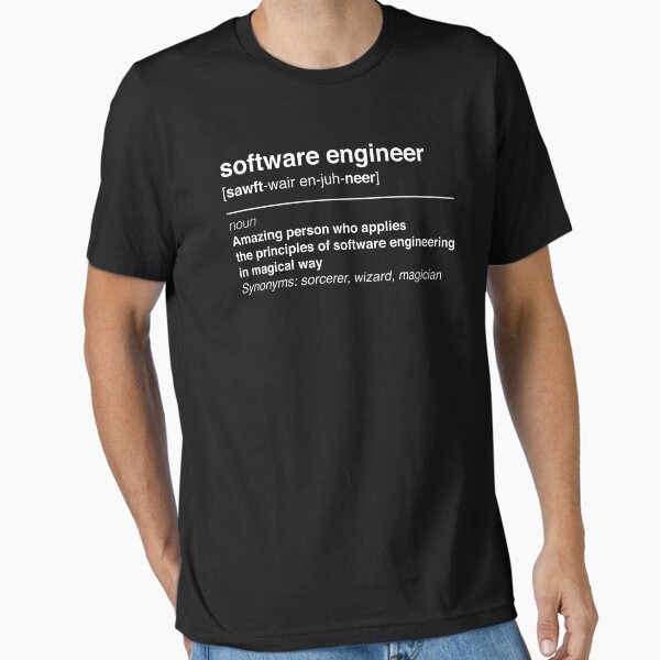 Vista previa del artículo con la obra «Ingeniero de software», diseñado y vendido por KeepOnCoding.