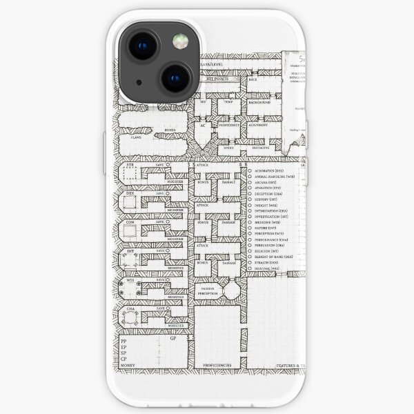 Dungeon Themed 5e Character Sheet Art iPhone Soft Case