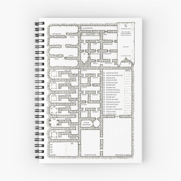 Item preview, Dungeon Themed 5e Character Sheet Art designed and sold by Garblag.