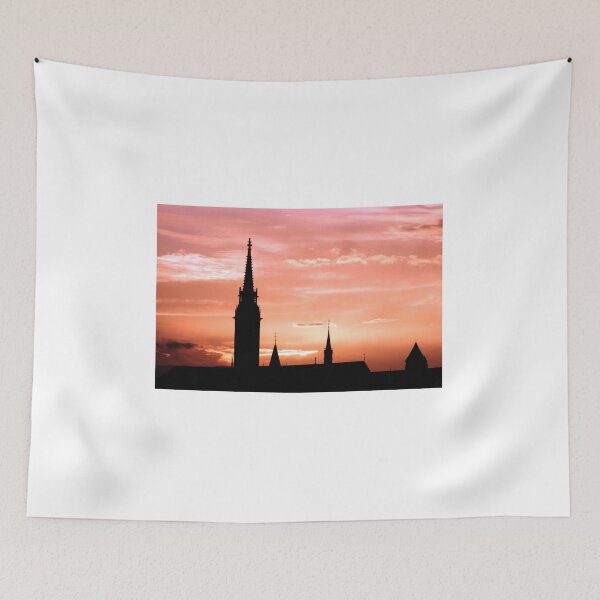 Item preview, sunset Matthias church silhouette Budapest Hungary designed and sold by goceris.