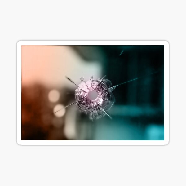 Glass Bullet Hole Leading Sticker