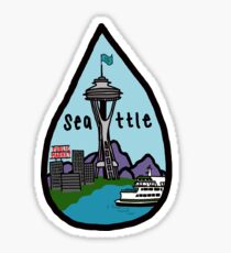 seattle rain drop Sticker