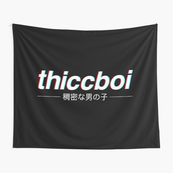 Aesthetic Japanese "Thicc Boi" Logo Tapestry