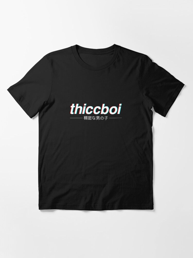 Alternate view of Aesthetic Japanese "Thicc Boi" Logo Essential T-Shirt