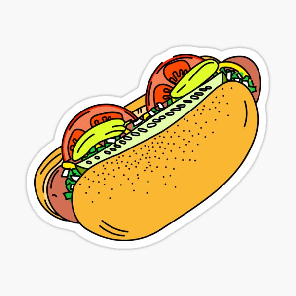 Chicago Style Hot Dog Enamel Keychain