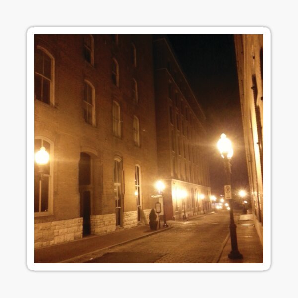 Lonely Night Streetlights Sticker