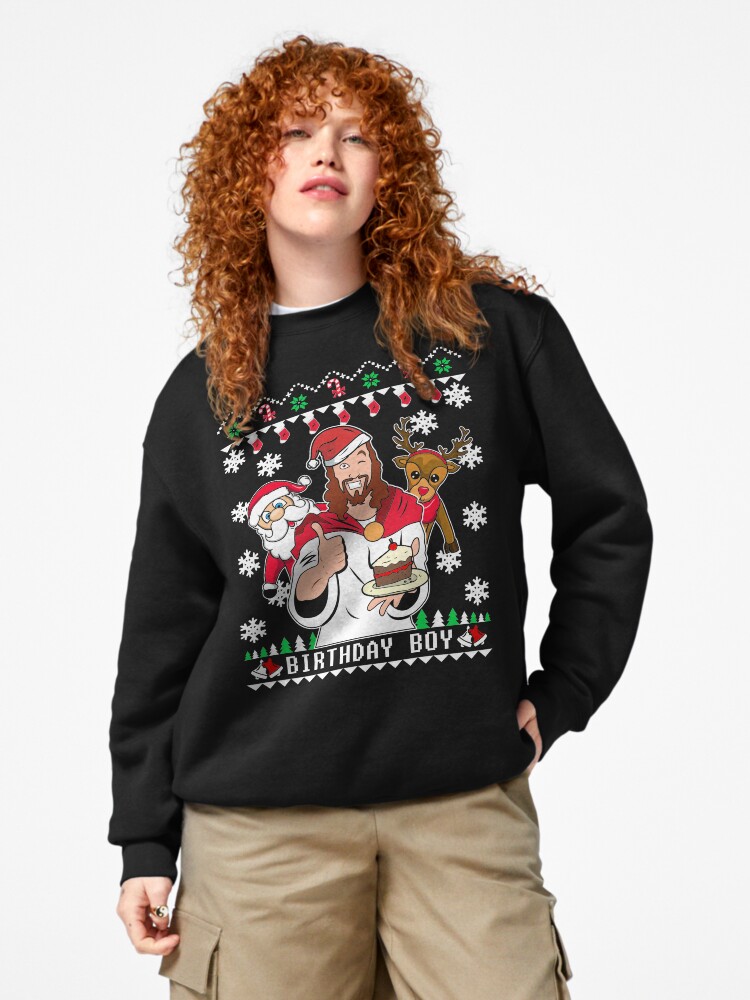 Thumbnail 4 von 7, Pullover, Alles Gute zum Geburtstag Jesus Ugly Christmas Sweater designt und verkauft von KsuAnn.