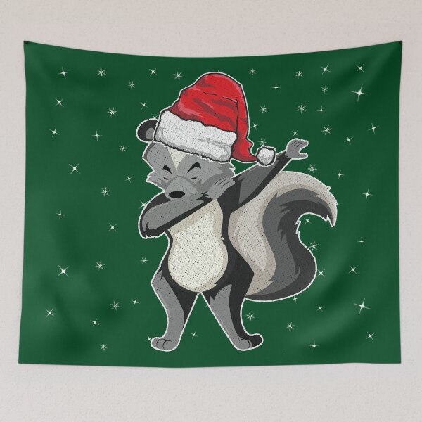 Item preview, Dabbing Skunk Santa Hat Funny Christmas designed and sold by Dapperly Tees.