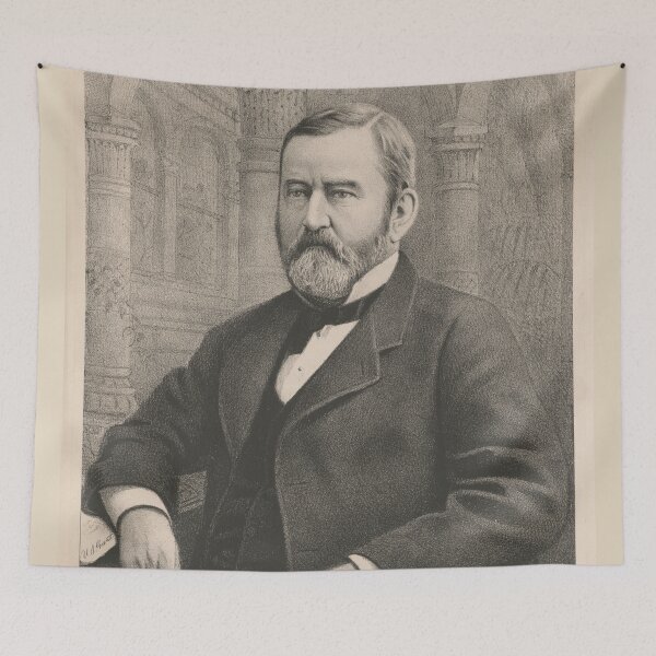 Item preview, Vintage Illustrative Portrait of Ulysses S Grant (1885) designed and sold by BravuraMedia.