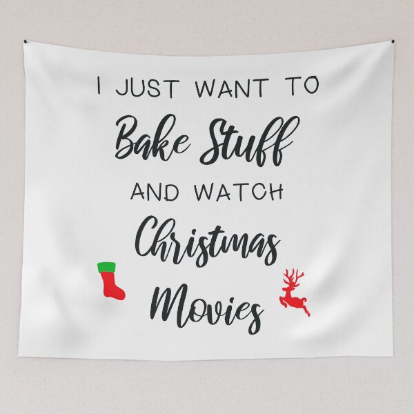 Item preview, I Just Want to Bake Stuff and Watch Christmas Movies Funny X-mas Tee Shirt designed and sold by artvia.