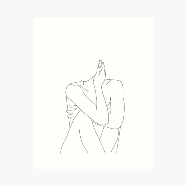 Nude figure illustration - Celina Art Print