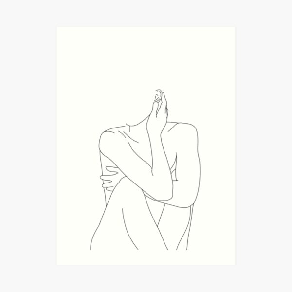Nude figure illustration - Celina Art Print