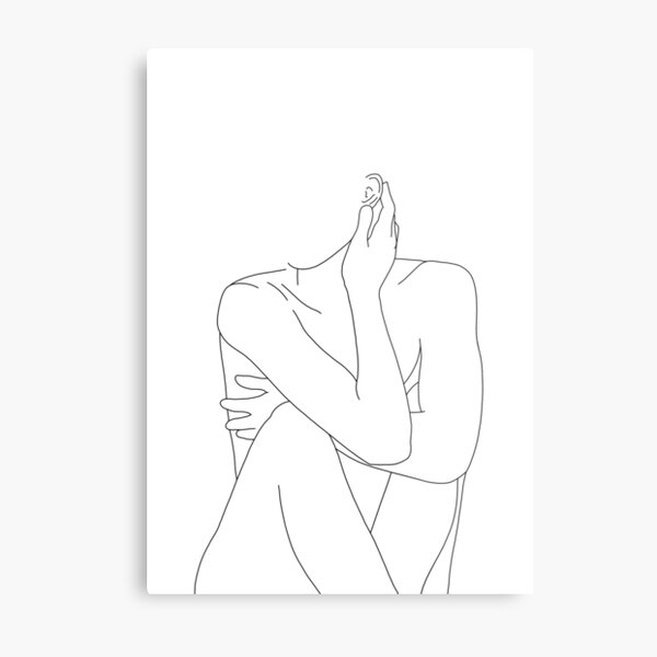 Nude figure illustration - Celina Metal Print