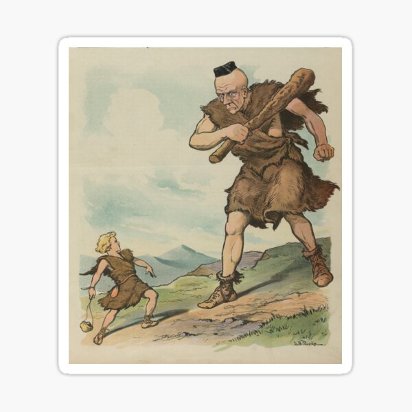 Item preview, Vintage David Versus Goliath Illustration (1905) designed and sold by BravuraMedia.