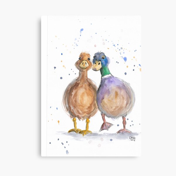 Couple of Duck Lovebirds Canvas Print