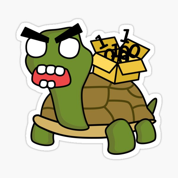 angry zombie packet tortoise Sticker