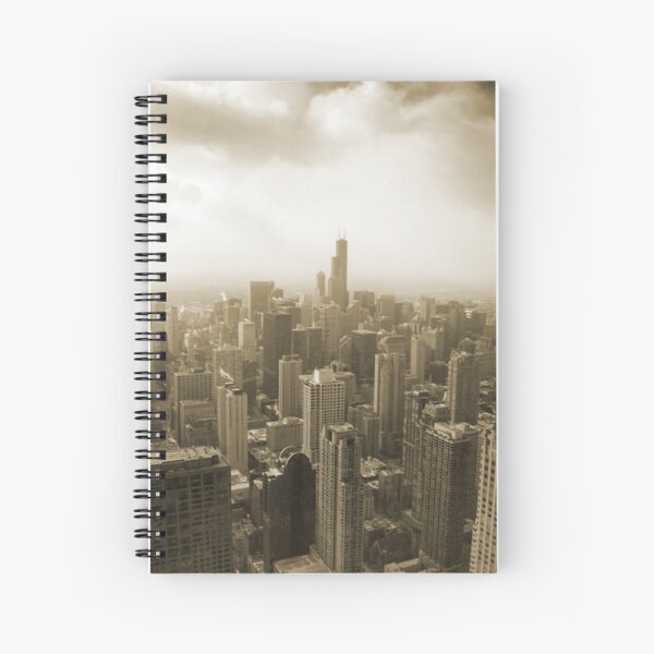 Chicago Skyline Mono Spiral Notebook