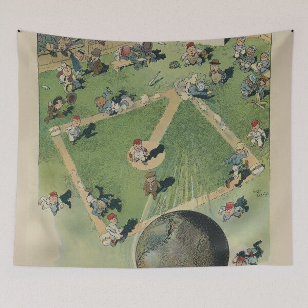 Item preview, Vintage Baseball Home Run - Birds Eye View Illustration  designed and sold by BravuraMedia.