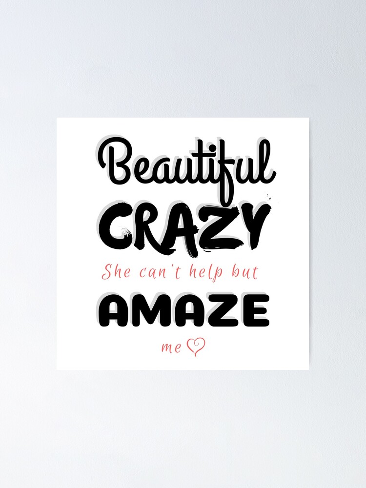 Beautiful Crazy Lyrics poster canvas, wall poster