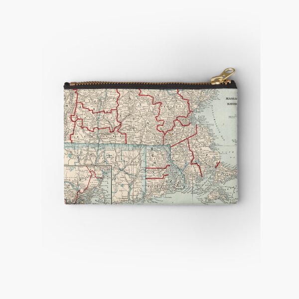 Item preview, Vintage Map of Massachusetts & Rhode Island (1893) designed and sold by BravuraMedia.