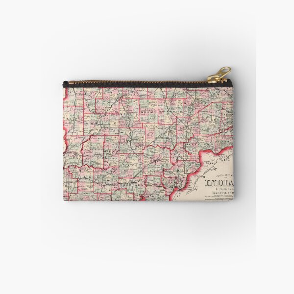 Item preview, Vintage Map of Indiana (1882) designed and sold by BravuraMedia.