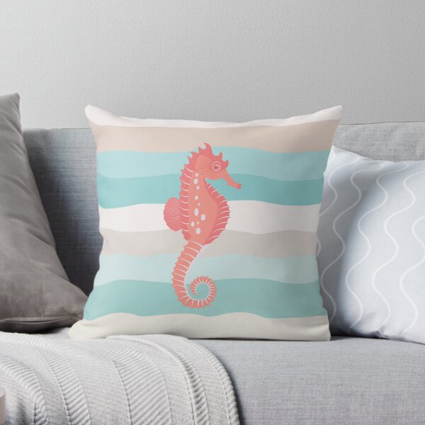 AFE Coral Seahorse Throw Pillow