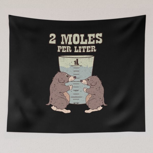 Item preview, Two Moles Per Liter Science Animal Pun Geek Humor designed and sold by Kieran Abbott.
